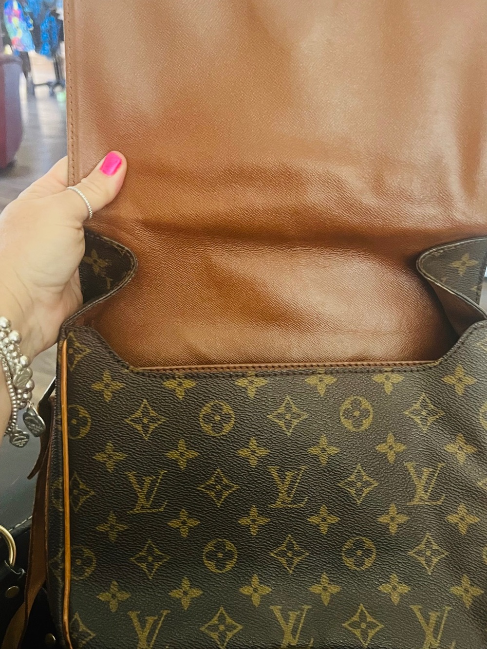 Vintage Louis Vuitton Cartouchière MM Monogram Crossbody Shoulder repaired - Picture 8 of 16
